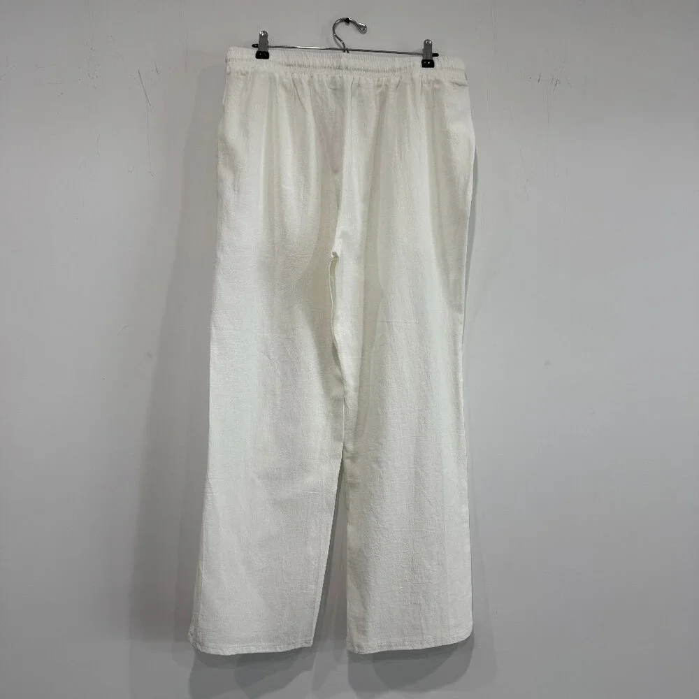 Men's Cotton and Linen Pants NEW, Size 3XL but measurements as L-XL